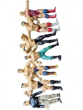 7 Vintage 1998-2002 WWE Wrestling Figurines Lot (Jakks Pacific) Loose, As Is